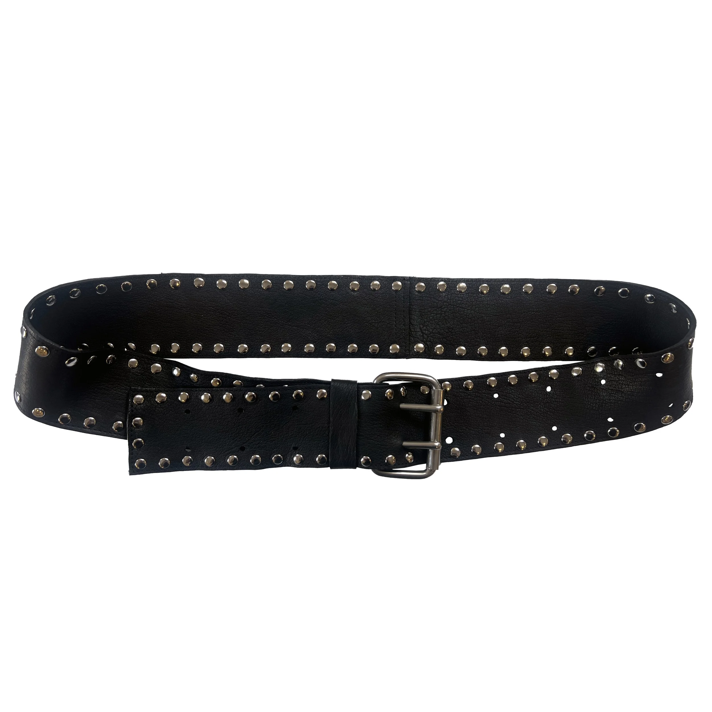 The Wide Leather Stud Belt — Helena Eisenhart